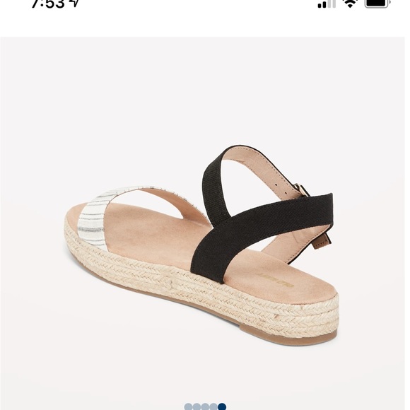 NWT OLD NAVY Striped Canvas Platform Sandals - Picture 6 of 6